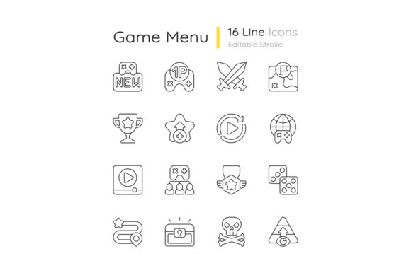 Explore the Versatile Game Menu Linear Icons Set