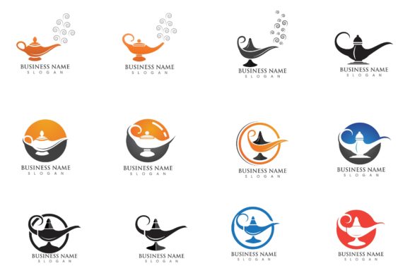 Exploring the Magic Lamp Jin Logo Vector