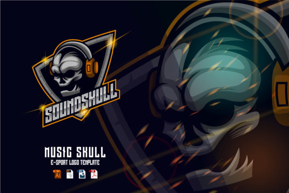Sound Skull E-sport Logo Design Template: A Versatile Choice for Your Brand