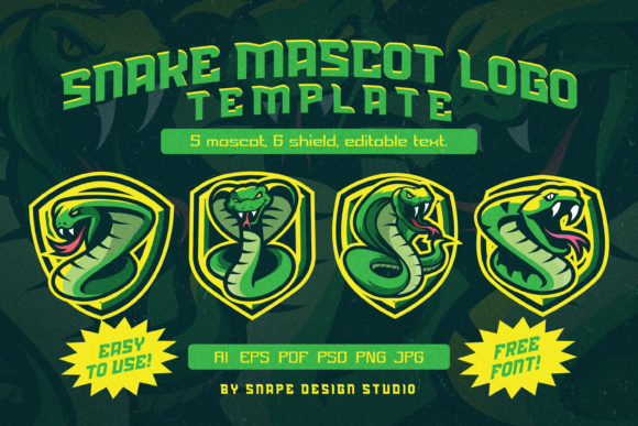 Unleash Your Brand's Potential with the Snake Mascot Logo Template