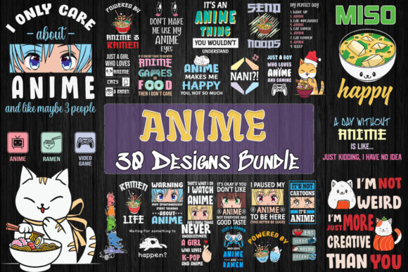 Unlock Your Creativity with the Anime Bundle SVG 30 Designs